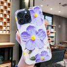 For iPhone 16 Pro Max Colorful Painting Pattern TPU Phone Case(Purple Flowers) - 2