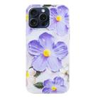 For iPhone 16 Pro Max Colorful Painting Pattern TPU Phone Case(Purple Flowers) - 3