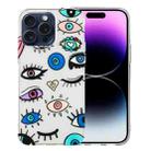 For iPhone 16 Pro Max Colorful Painting Pattern TPU Phone Case(Eye Monster) - 1