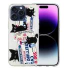 For iPhone 16 Pro Colorful Painting Pattern TPU Phone Case(Black Cat) - 1