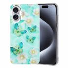 For iPhone 16 Plus Colorful Painting Pattern TPU Phone Case(Butterflies) - 1