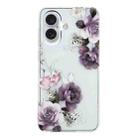 For iPhone 16 Plus Colorful Painting Pattern TPU Phone Case(Peony) - 3