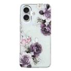 For iPhone 16 Colorful Painting Pattern TPU Phone Case(Peony) - 3