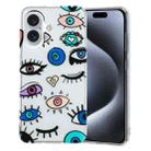 For iPhone 16 Colorful Painting Pattern TPU Phone Case(Eye Monster) - 1