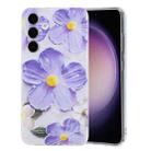 For Samsung Galaxy S23 FE 5G Colorful Painting Pattern TPU Phone Case(Purple Flowers) - 1