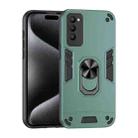 For Tecno Camon 18P Shockproof Metal Ring Holder Phone Case(Green) - 1