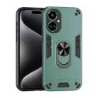 For Tecno Camon 19 Shockproof Metal Ring Holder Phone Case(Green) - 1