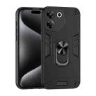 For Tecno Camon 20 Pro 5G Shockproof Metal Ring Holder Phone Case(Black) - 1