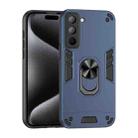 For Tecno Pop 5 Pro Shockproof Metal Ring Holder Phone Case(Blue) - 1
