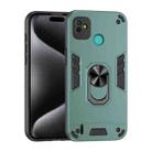 For Tecno Pop 5P Shockproof Metal Ring Holder Phone Case(Green) - 1