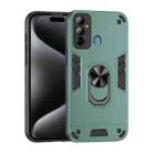 For Tecno Pop 6 Go Shockproof Metal Ring Holder Phone Case(Green) - 1