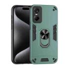 For Tecno Pop 6 Pro Shockproof Metal Ring Holder Phone Case(Green) - 1