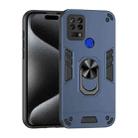 For Tecno Pova Shockproof Metal Ring Holder Phone Case(Blue) - 1