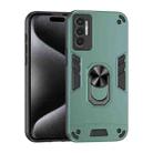 For Tecno Pova 3 Shockproof Metal Ring Holder Phone Case(Green) - 1