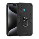 For Tecno Pova Neo Shockproof Metal Ring Holder Phone Case(Black) - 1