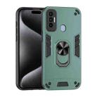 For Tecno Spark 7 Pro Shockproof Metal Ring Holder Phone Case(Green) - 1