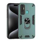 For Tecno Spark 7P Shockproof Metal Ring Holder Phone Case(Green) - 1