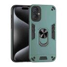 For Tecno Spark 9 Pro Shockproof Metal Ring Holder Phone Case(Green) - 1