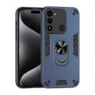 For Tecno Spark Go 2022 Shockproof Metal Ring Holder Phone Case(Blue) - 1