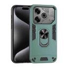 For Tecno Pova 6 Pro Shockproof Metal Ring Holder Phone Case(Green) - 1