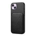 For iPhone 14 Plus D04 Calf Texture Dual Card Slot Holder Phone Case(Black) - 1