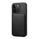 For iPhone 14 Pro D04 Calf Texture Dual Card Slot Holder Phone Case(Black) - 1