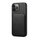 For iPhone 13 Pro Max D04 Calf Texture Dual Card Slot Holder Phone Case(Black) - 1