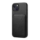 For iPhone 13 D04 Calf Texture Dual Card Slot Holder Phone Case(Black) - 1