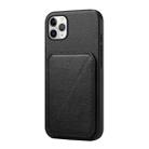For iPhone 11 Pro Max D04 Calf Texture Dual Card Slot Holder Phone Case(Black) - 1