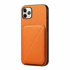 For iPhone 11 Pro Max D04 Calf Texture Dual Card Slot Holder Phone Case(Orange) - 1