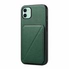 For iPhone 11 D04 Calf Texture Dual Card Slot Holder Phone Case(Green) - 1