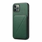 For iPhone 11 Pro D04 Calf Texture Dual Card Slot Holder Phone Case(Green) - 1