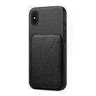 For iPhone X / XS D04 Calf Texture Dual Card Slot Holder Phone Case(Black) - 1