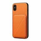 For iPhone X / XS D04 Calf Texture Dual Card Slot Holder Phone Case(Orange) - 1