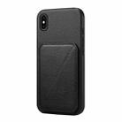 For iPhone XS Max D04 Calf Texture Dual Card Slot Holder Phone Case(Black) - 1