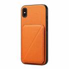 For iPhone XS Max D04 Calf Texture Dual Card Slot Holder Phone Case(Orange) - 1