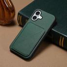 For iPhone 16 D04 Calf Texture Dual Card Slot Holder Phone Case(Green) - 2
