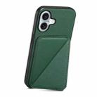 For iPhone 16 D04 Calf Texture Dual Card Slot Holder Phone Case(Green) - 3