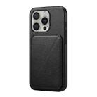 For iPhone 16 Pro D04 Calf Texture Dual Card Slot Holder Phone Case(Black) - 1