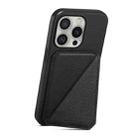 For iPhone 16 Pro D04 Calf Texture Dual Card Slot Holder Phone Case(Black) - 3