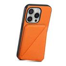 For iPhone 16 Pro D04 Calf Texture Dual Card Slot Holder Phone Case(Orange) - 3