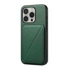 For iPhone 16 Pro D04 Calf Texture Dual Card Slot Holder Phone Case(Green) - 1