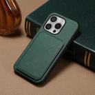 For iPhone 16 Pro D04 Calf Texture Dual Card Slot Holder Phone Case(Green) - 2