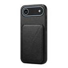 For iPhone 17 Air D04 Calf Texture Dual Card Slot Holder Phone Case(Black) - 1