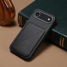 For iPhone 17 Air D04 Calf Texture Dual Card Slot Holder Phone Case(Black) - 2