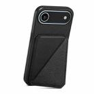For iPhone 17 Air D04 Calf Texture Dual Card Slot Holder Phone Case(Black) - 3