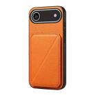 For iPhone 17 Air D04 Calf Texture Dual Card Slot Holder Phone Case(Orange) - 1