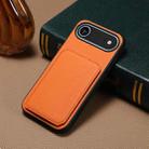 For iPhone 17 Air D04 Calf Texture Dual Card Slot Holder Phone Case(Orange) - 2