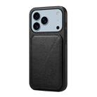 For iPhone 17 Pro D04 Calf Texture Dual Card Slot Holder Phone Case(Black) - 1