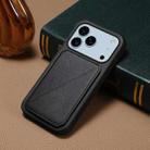 For iPhone 17 Pro D04 Calf Texture Dual Card Slot Holder Phone Case(Black) - 2